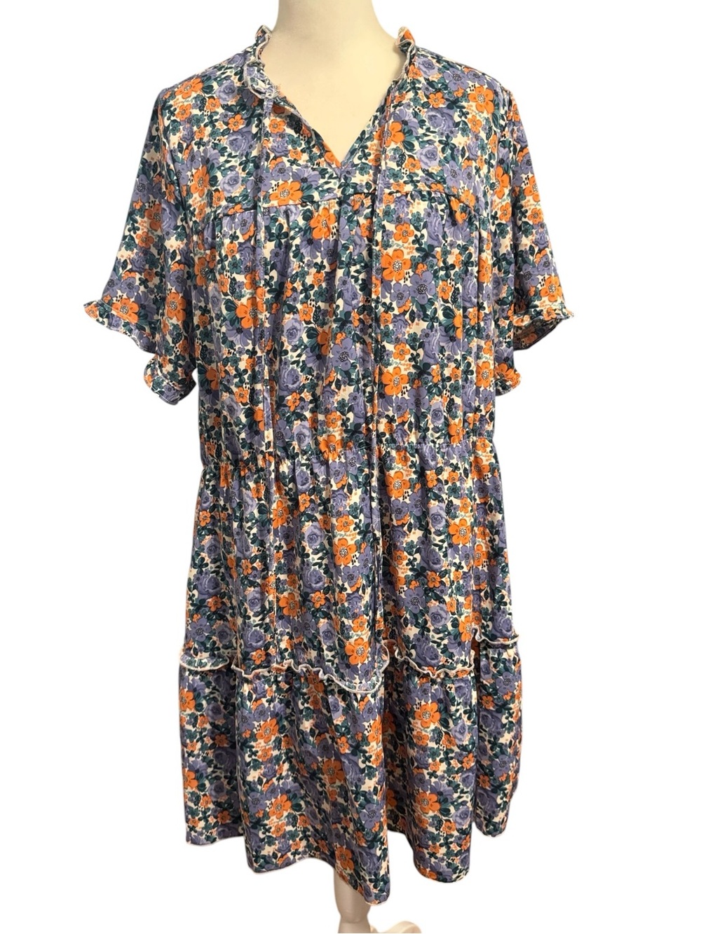 KIRUNDO floral oversized baby doll dress size small